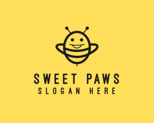 Adorable - Happy Bee Insect logo design