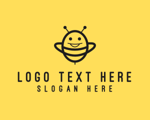 Adorable - Happy Bee Insect logo design