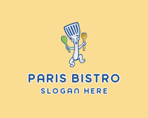 Spatula Diner Cartoon logo design