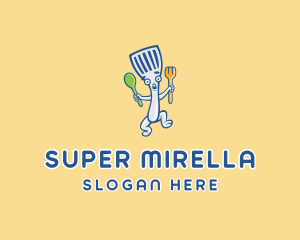 Cuisine - Spatula Diner Cartoon logo design