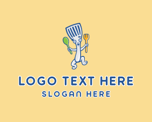 Spatula Diner Cartoon Logo