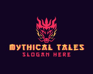 Mythical Dragon Creature logo design