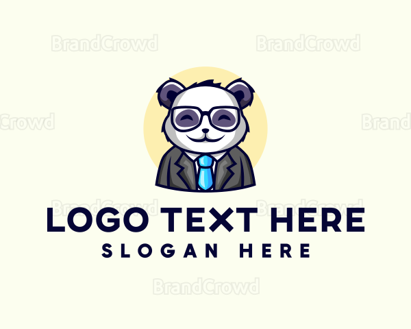 Professional Panda Formal Suit Logo