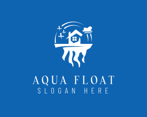 Floating House Landscape  logo design