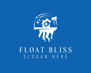 Floating House Landscape  logo design