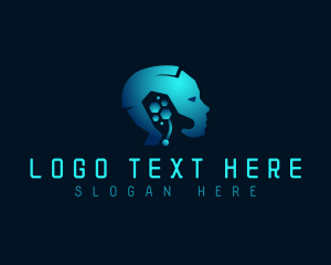 Futuristic - Robot Tech Head logo design