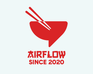 Red Chopsticks Bowl logo design