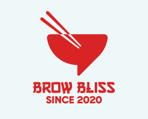 Red Chopsticks Bowl logo design