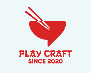 Red Chopsticks Bowl logo design