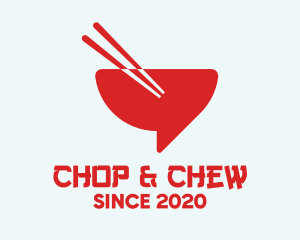 Bowls - Red Chopsticks Bowl logo design