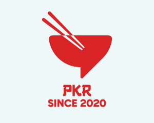 Red Chopsticks Bowl logo design