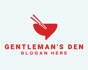 Red Chopsticks Bowl logo design