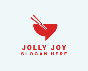 Red Chopsticks Bowl logo design