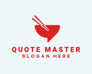 Red Chopsticks Bowl logo design