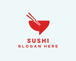 Red Chopsticks Bowl logo design