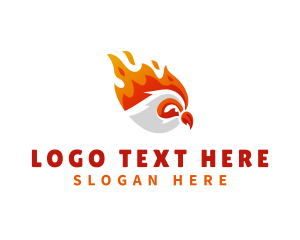 Fire - Burning Chicken Diner logo design