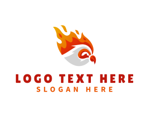 Rooster - Burning Chicken Diner logo design