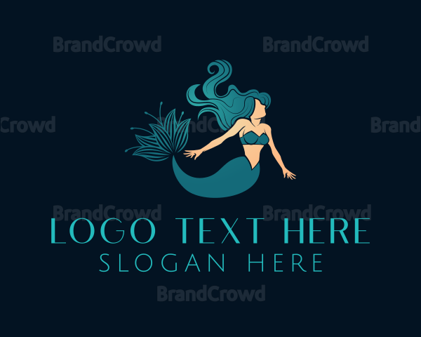 Beauty Flower Mermaid Logo