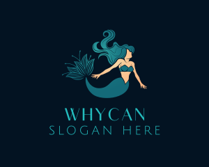 Mythology - Beauty Flower Mermaid logo design