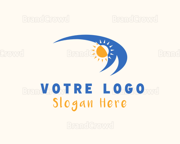 Beach Wave Sun Logo