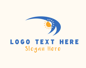 Travel Blogger - Beach Wave Sun logo design