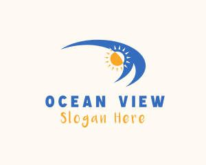 Beach Wave Sun logo design