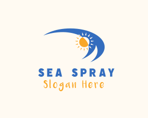 Beach Wave Sun logo design