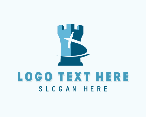 Delivery - Airplane Fortress Logistics logo design