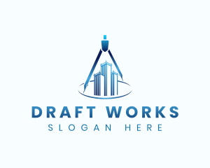 Draft - Architect Building Drafting logo design