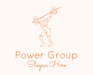 Gym - Strong Woman Monoline logo design