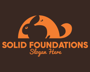 Animal Sanctuary - Orange Rabbit & Fox logo design