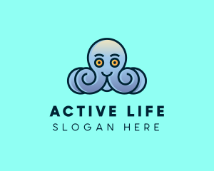 Stuffed Toy - Happy Marine Octopus logo design