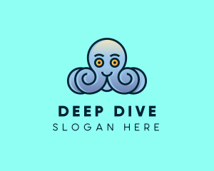 Happy Marine Octopus logo design