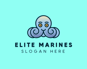 Happy Marine Octopus logo design