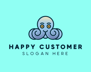 Happy Marine Octopus logo design