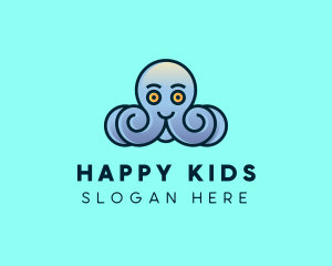 Happy Marine Octopus logo design