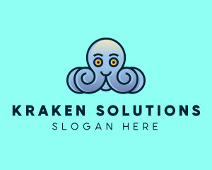 Kraken - Happy Marine Octopus logo design