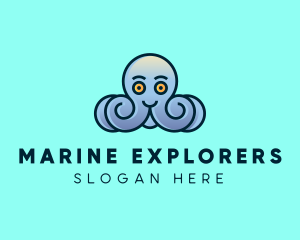 Happy Marine Octopus logo design