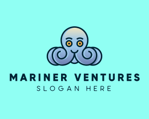 Happy Marine Octopus logo design