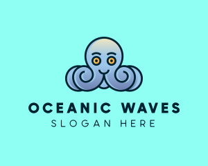 Marine Life - Happy Marine Octopus logo design