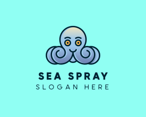 Happy Marine Octopus logo design