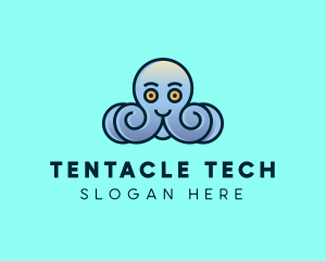 Happy Marine Octopus logo design