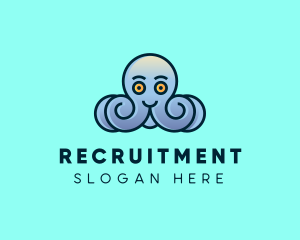 Happy Marine Octopus logo design