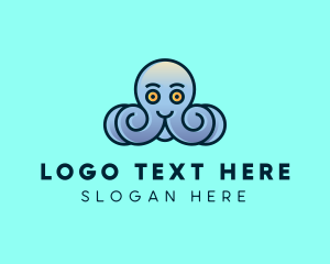 Marine Life - Happy Marine Octopus logo design