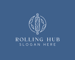 Baking Rolling Pin Leaf logo design