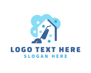 Clean - Cloud Vacuum Cleaner Housekeeping logo design