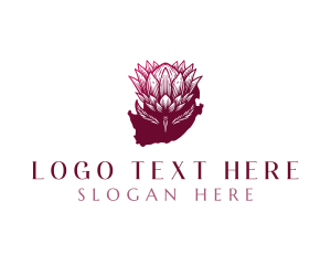 Map - South Africa King Protea logo design