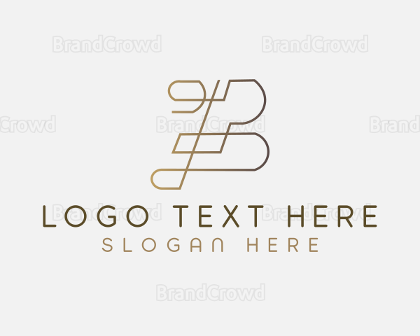 Geometric Line Letter B Logo