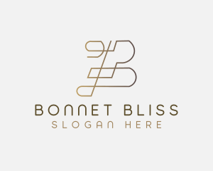 Geometric Line Letter B logo design