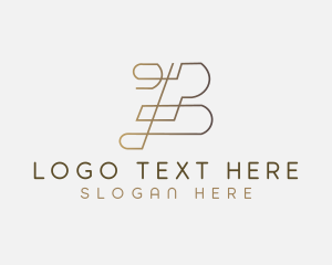 Initial - Geometric Line Letter B logo design